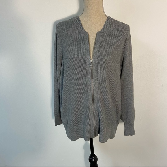 Lands’ End Women’s Sweater Cardigan Full Zip Cotton Blend 1X - Picture 1 of 13
